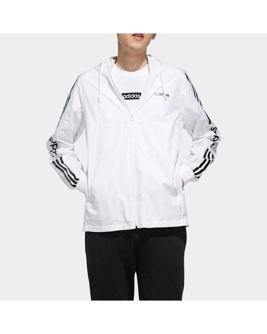 Adidas White Neo Cozy Sports Hooded Jacket for men