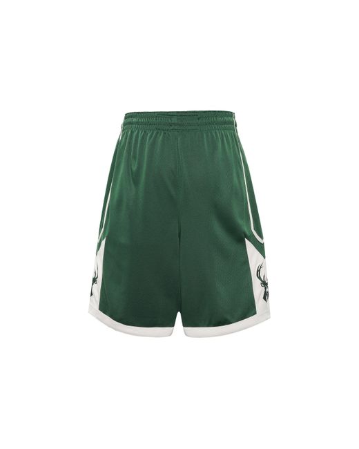 Nike Green Nba Icon Edition Team Limited Shorts Sw Fan Edition Milwaukee Bucks for men