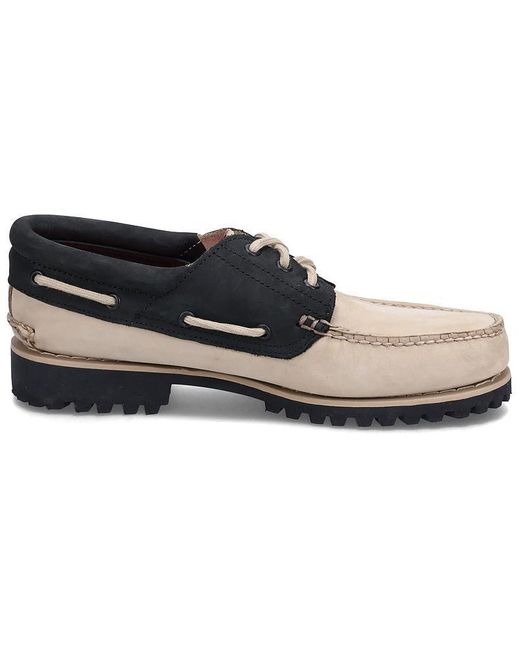 Timberland Blue 3-Eye Lug Handsewn Boat Shoes for men