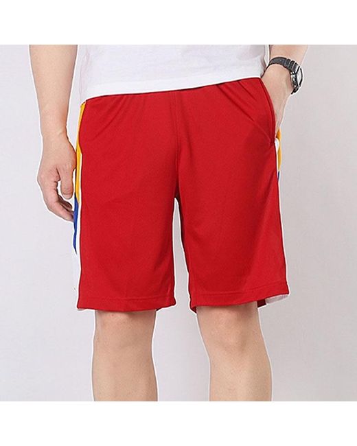 Adidas Red Loose Sports Breathable Shorts for men