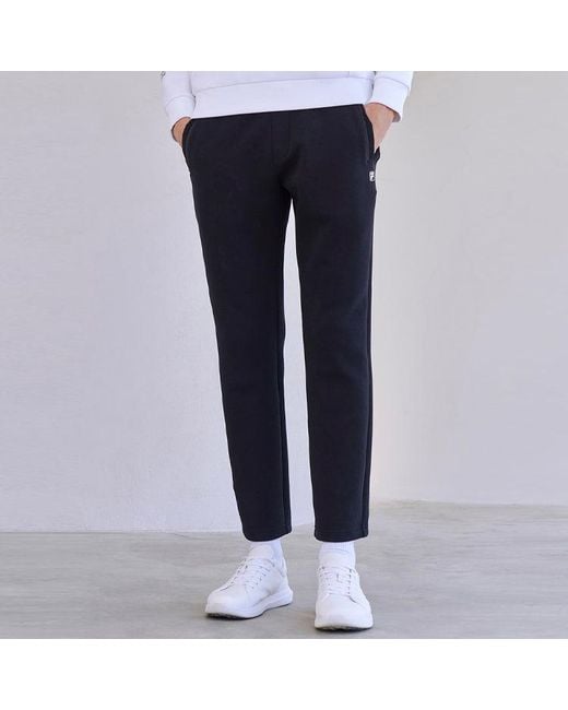 Fila Black Logo Printed Straight Padded Sports Pants for men