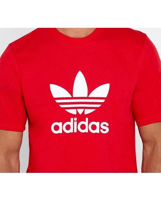 Adidas Red Originals Classic Large Logo Printing Short Sleeve for men