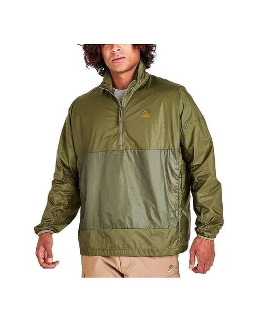 Nike Green Acg Half-Zip Windbreaker Jacket for men