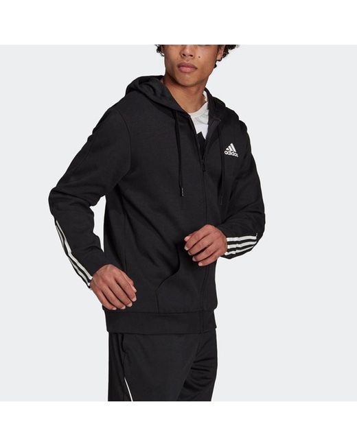 Adidas Blue Dk Fz Hd Casual Sports Knit Jacket for men