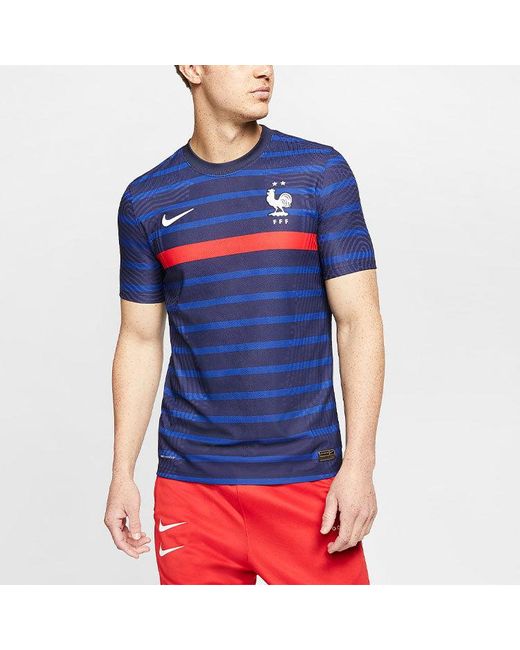 Nike Blue 2020 Season France Home Player Edition Stripe Soccer for men