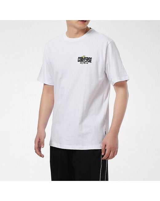 Converse White Alphabet Cartoon Printing Sports Short Sleeve for men
