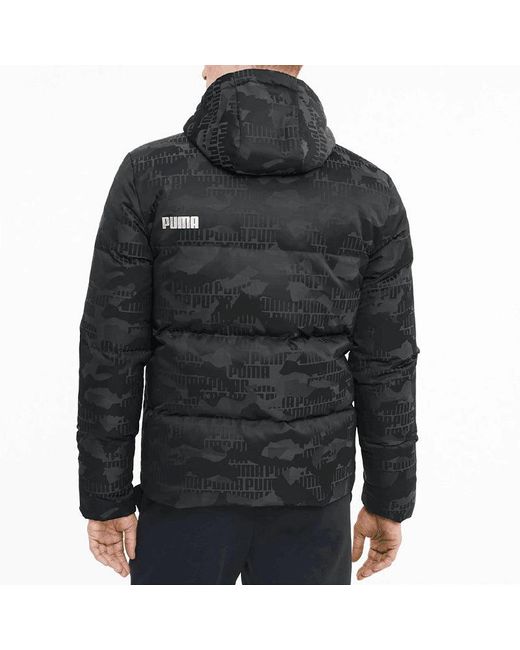 PUMA Black Camo Down Jacket for men