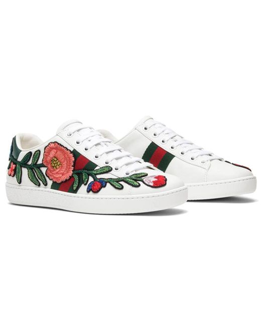 Gucci Blue (Wmns) Ace Embroidered 'Floral'
