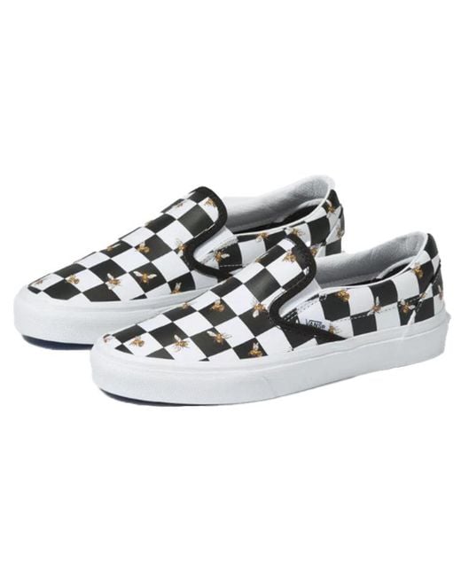 Vans White Classic Slip-On Bee Check for men