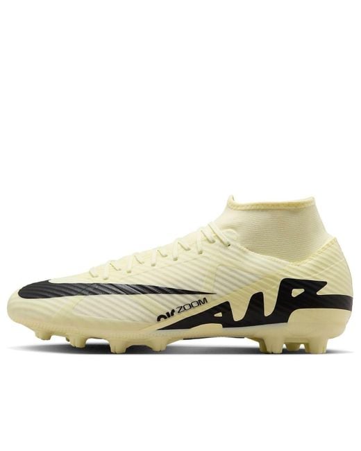 Nike Metallic Mercurial Superfly 9 Academy Hard-Ground High-Top Soccer Cleats 'Lemonade' for men