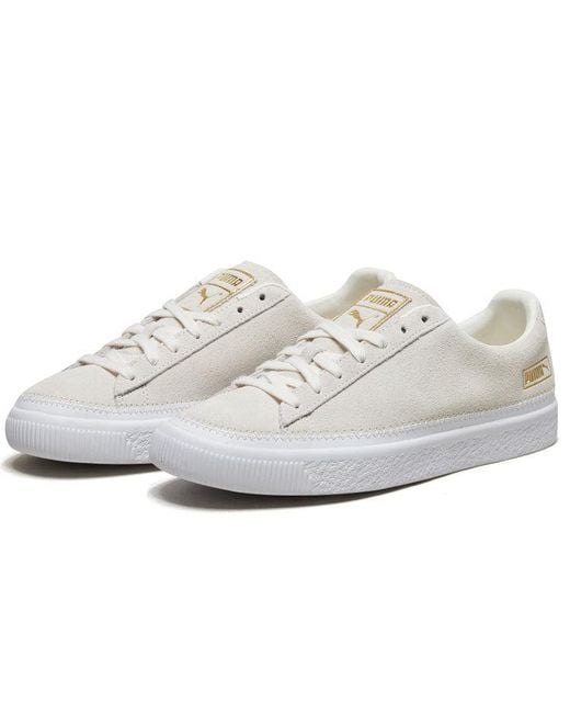 PUMA White Suede Trim Retro Low Tops Casual Skateboarding Shoes Creamy for men