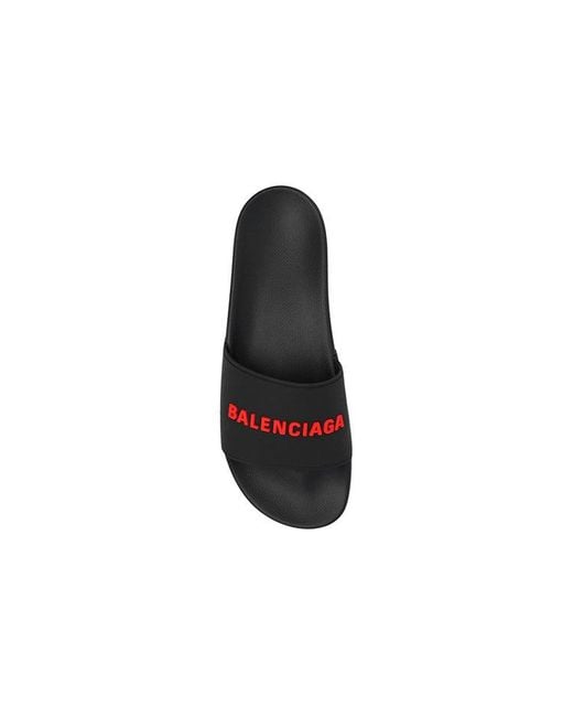 Balenciaga Black Pool Slides for men