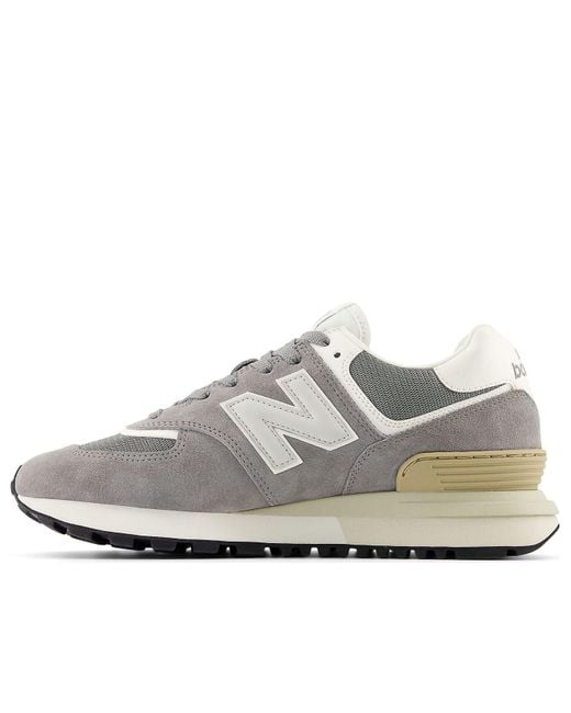 New Balance White 574 Stell' for men