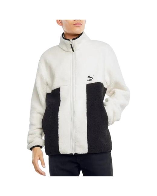 PUMA White Logo Clsx Sherpa Jacket for men