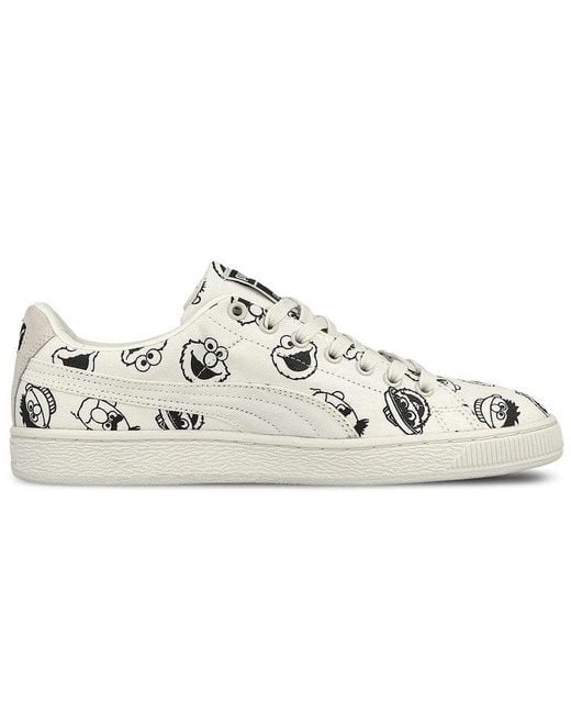 PUMA White Sesame Street X Basket 'Whisper' for men