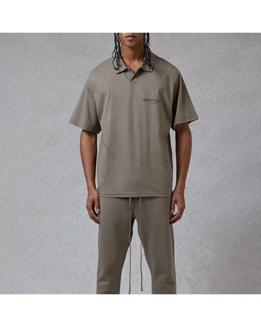 Fear Of God Gray Fw20 Logo Polo Shirt 'Taupe' for men