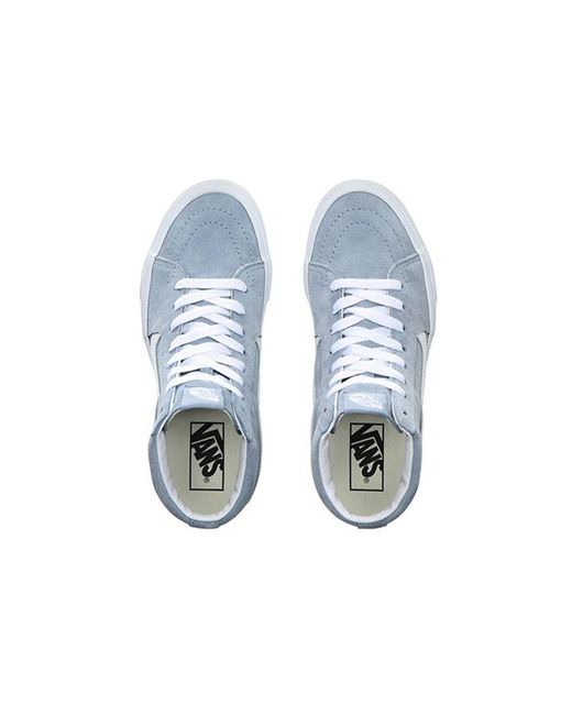 Vans Blue Pig Suede Sk8-Hi Skate High Sneakers Shoes Light for men