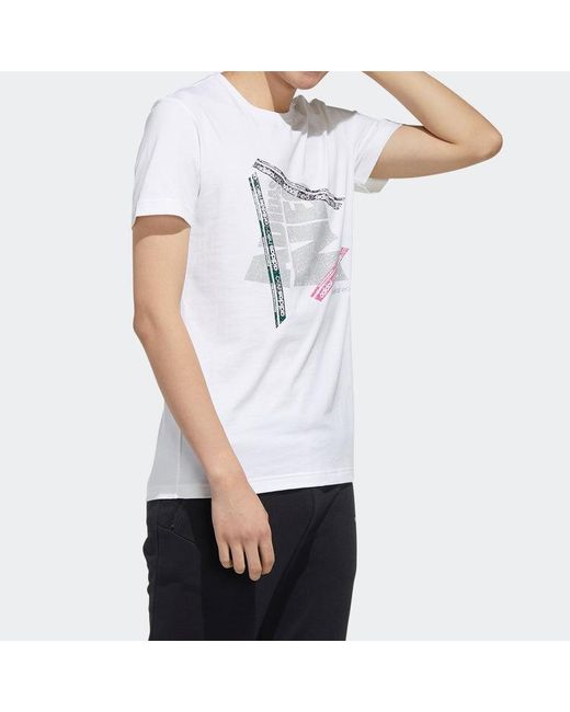 Adidas White Neo M Fsves Printing Short Sleeve for men