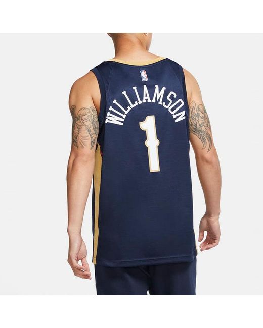Nike Blue Nba Zion Williamson New Orleans Pelicans 2022/23 Icon Edition Swingman Jersey #1 for men