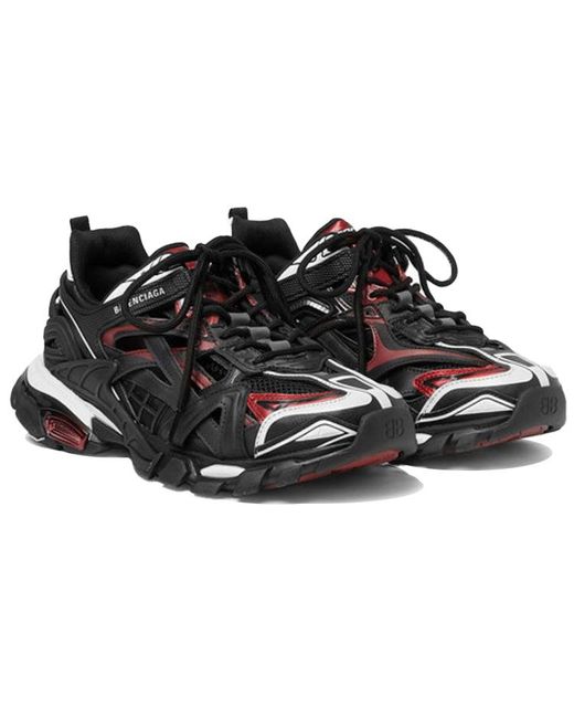 Balenciaga Black Track.2 Trainer Burgundy' for men