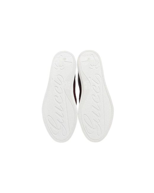 Gucci Red Microssima Pattern Leather Slip On 'Strong' for men