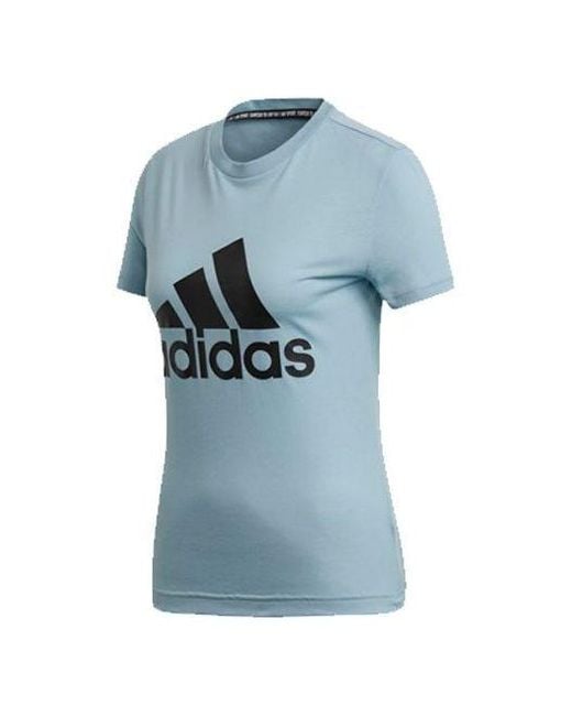 Adidas Blue (Wmns) Classic Logo Short Sleeve