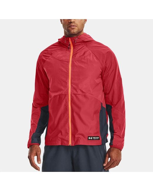 Under Armour Red Rush Woven Full Zip Jacket 'Coral' for men