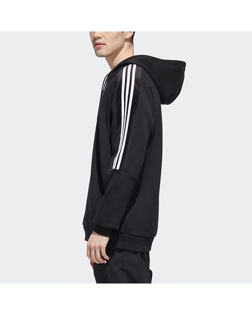Adidas Blue Neo Cs Velour Hdy Sports Hooded Long Sleeves Pullover for men