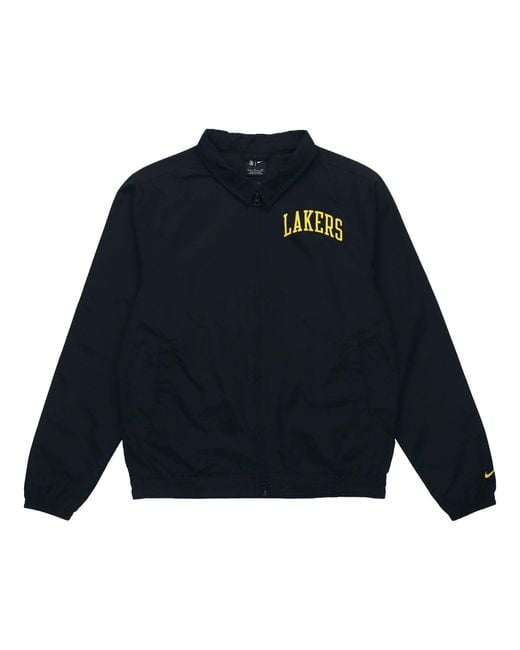 Nike Blue Los Angeles Lakers Nba Lightweight Lapel Zipper Long Sleeves Logo Jacket for men