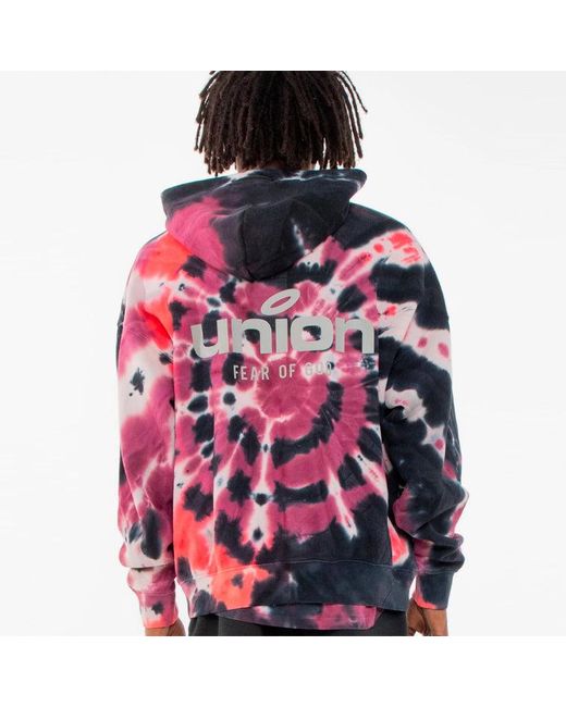 Fear Of God Red Fw21 Vintage Hoodie X Union La 'Tie Dye' for men
