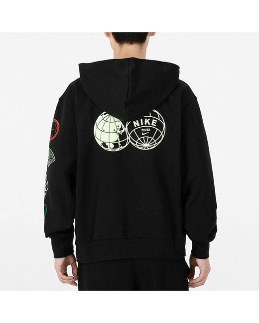 Nike Blue Cny New Year's Edition Logo Printing Loose Sports Hooded Pullover Autumn for men