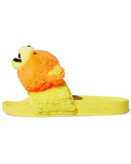 Adidas Yellow Jeremy Scott X Adilette Slide 'Js Bear' for men
