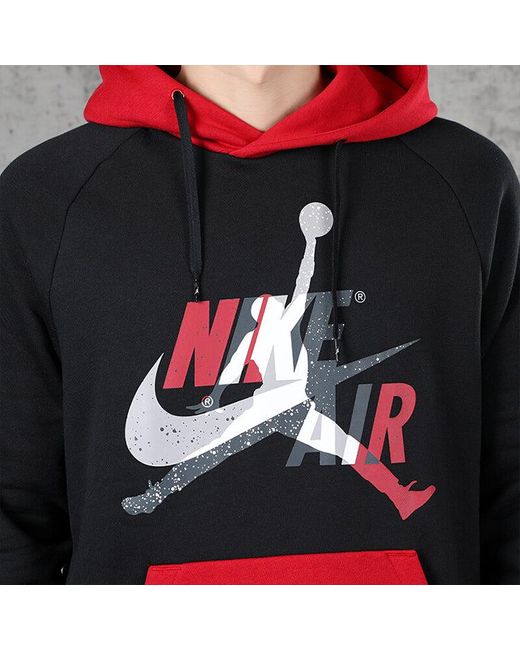 Nike Red Jumpman Classics Contrast Color Stitching Casual Sports for men