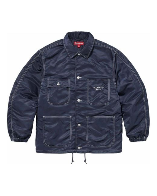 Supreme Blue Nylon Chore Coat for men