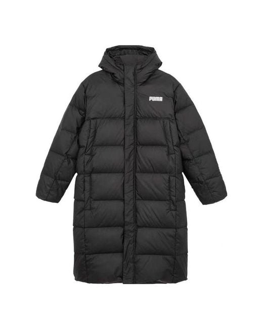 PUMA Black Long Oversized Down Coat for men
