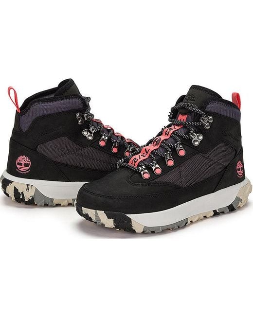 Timberland Black (Wmns) Greenstride Motion Mid Fabric And Leather Waterproof Hiking Boot