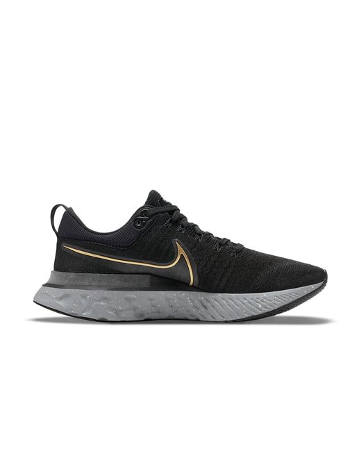 Nike Black React Infinity Run Flyknit 2 Metallic' for men