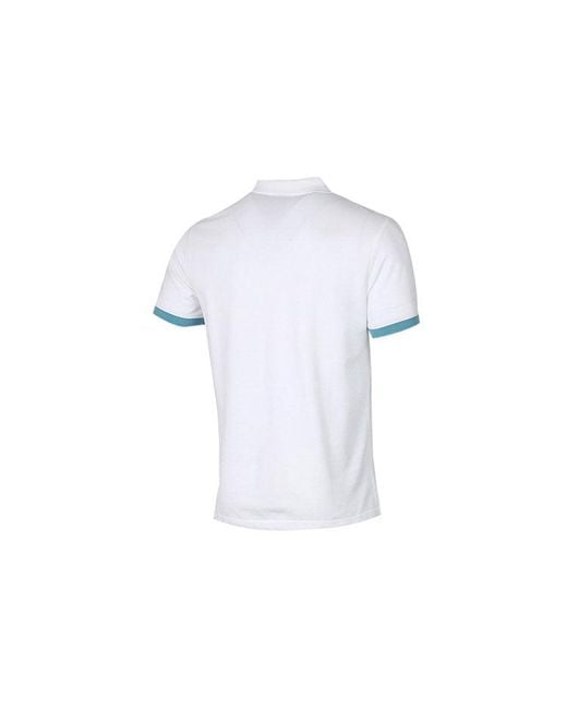 Nike White Colorblock Lapel Short Sleeve Polo Shirt for men