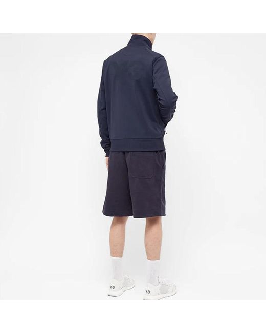 Adidas Blue Y-3 Stand Collar Long Sleeves Casual Zipper Jacket for men