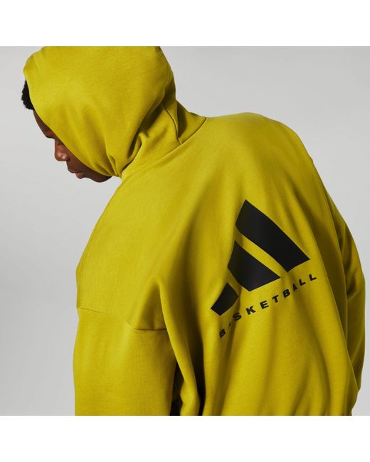 Adidas Yellow Basketball Hoodie 'Pulse' for men