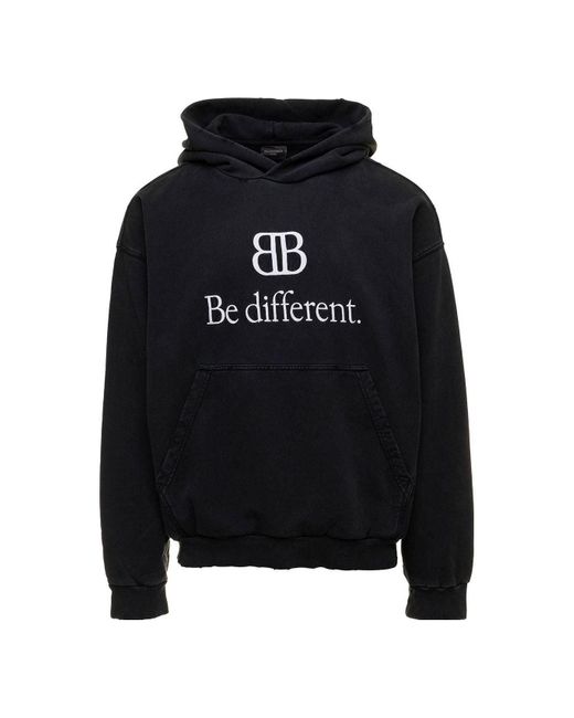 Balenciaga Black Bb Be Different Popover Hoodie