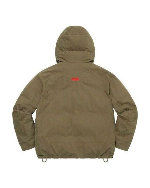 Supreme Green Hooded Down Pullover for men