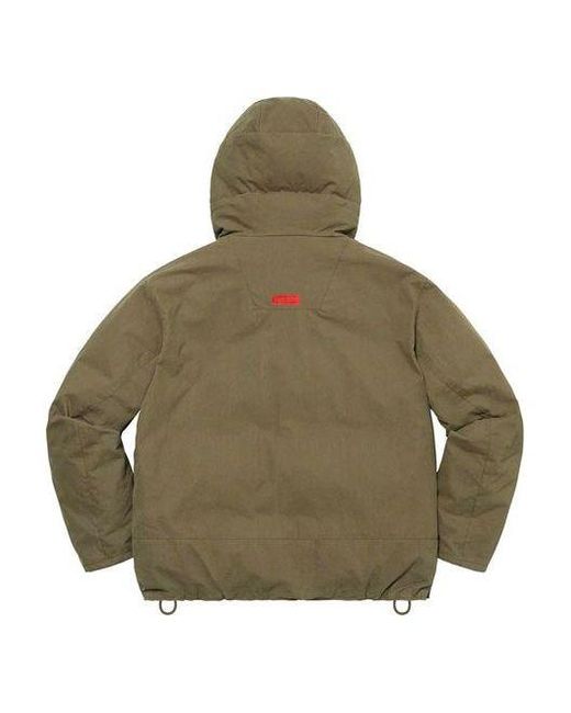 Supreme Green Hooded Down Pullover for men