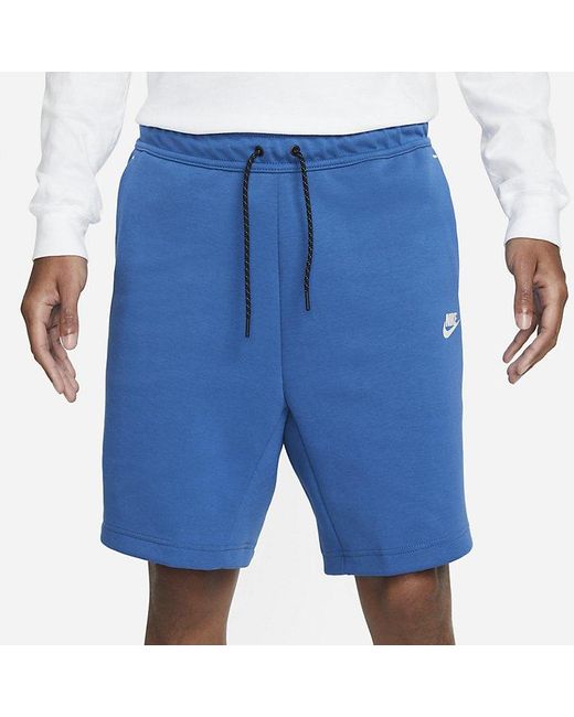 nike tech fleece shorts blue