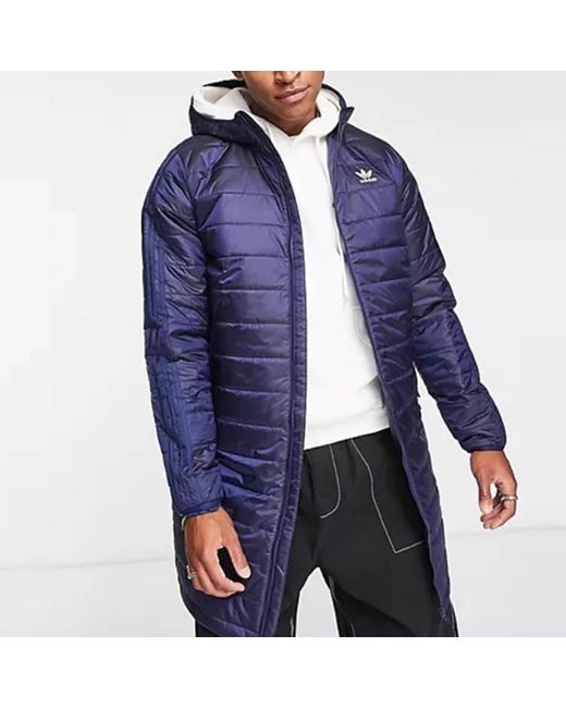 Adidas Blue Originals Long Down Jacket for men