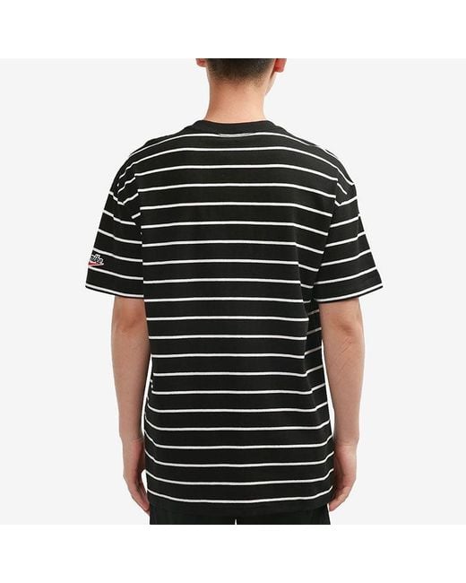 Nike Black Sportswear Sports Breathable Stripe Short Sleeve for men