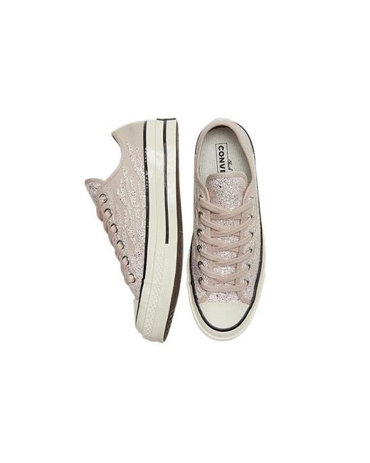 Converse White (Wmns) Chuck Taylor All Star 1970S Classic Glitter Shine Low Top Sneakers