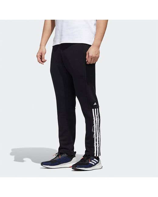 Adidas Black Ub Pnt Wv Deco Logo Printing Training Running Casual Sports Pants for men