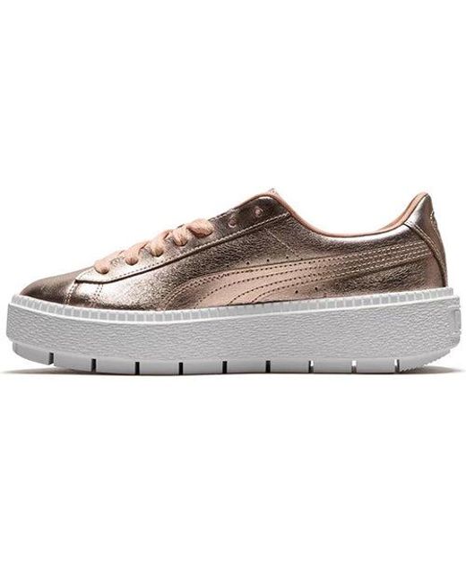 PUMA Orange (Wmns) Basket Platform Trace Luxe 'Dusty Coral'