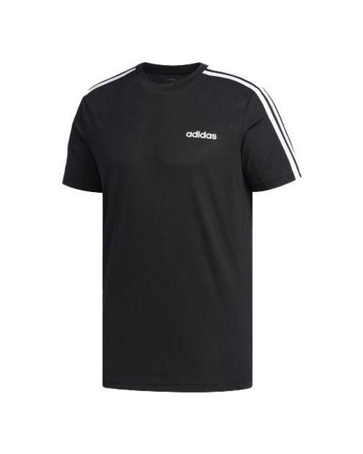 Adidas Black Stripe Logo Alphabet Short Sleeve for men